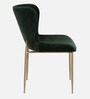 Surrang Velvet Dining Chair In Dark Green Colour Surrang Velvet Dining Chair In Dark Green Colour