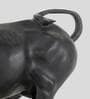Surreal Charging Bull Black Resin Figurine