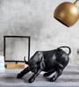 Surreal Charging Bull Black Resin Figurine
