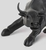 Surreal Charging Bull Resin Animal Figurine
