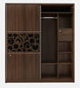 Sury Sliding Door Wardrobe in Dark Acazia & Black Finish