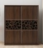 Sury Sliding Door Wardrobe in Dark Acazia & Black Finish