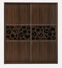 Sury Sliding Door Wardrobe in Dark Acazia & Black Finish