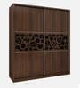 Sury Sliding Door Wardrobe in Dark Acazia & Black Finish