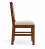 Sutra 6 Seater Dining Set In Provincial Teak Finish With Beige Colour Chair Sutra 6 Seater Dining Set In Provincial Teak Finish With Beige Colour Chair