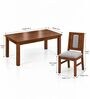 Sutra 6 Seater Dining Set In Provincial Teak Finish With Grey Colour Chair Sutra 6 Seater Dining Set In Provincial Teak Finish With Grey Colour Chair