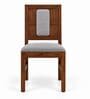 Sutra 6 Seater Dining Set In Provincial Teak Finish With Grey Colour Chair Sutra 6 Seater Dining Set In Provincial Teak Finish With Grey Colour Chair