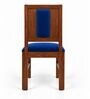 Sutra 6 Seater Dining Set In Provincial Teak Finish With Navy Blue Colour Chair Sutra 6 Seater Dining Set In Provincial Teak Finish With Navy Blue Colour Chair