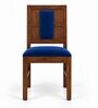 Sutra 6 Seater Dining Set In Provincial Teak Finish With Navy Blue Colour Chair Sutra 6 Seater Dining Set In Provincial Teak Finish With Navy Blue Colour Chair