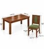 Sutra 6 Seater Dining Set In Provincial Teak Finish With Olive Green Colour Chair Sutra 6 Seater Dining Set In Provincial Teak Finish With Olive Green Colour Chair