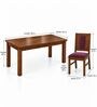 Sutra 6 Seater Dining Set In Provincial Teak Finish With Plum Colour Chair Sutra 6 Seater Dining Set In Provincial Teak Finish With Plum Colour Chair