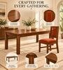 Sutra 6 Seater Dining Set In Provincial Teak Finish With Terracotta Orange Colour Chair Sutra 6 Seater Dining Set In Provincial Teak Finish With Terracotta Orange Colour Chair