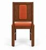 Sutra 6 Seater Dining Set In Provincial Teak Finish With Terracotta Orange Colour Chair Sutra 6 Seater Dining Set In Provincial Teak Finish With Terracotta Orange Colour Chair