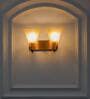 Sutton Metal & Glass 2-Light Wall Light (Brass & Black)