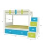 Suvina Bunk Bed in Lime Yellow Azure Blue with Drawer Storage