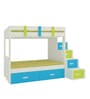 Suvina Bunk Bed in Lime Yellow Azure Blue with Drawer Storage