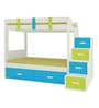 Suvina Bunk Bed in Lime Yellow Azure Blue with Drawer Storage
