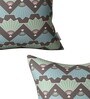 Grey Traditional Cotton 16 x 16 Inches Cushion Covers (Set of 2)