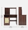 Suzume Hutch Desk in Walnut Colour with Cabinet