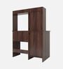 Suzume Hutch Desk in Walnut Colour with Cabinet