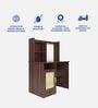 Suzume Hutch Desk in Walnut Colour with Cabinet