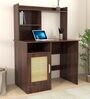 Suzume Hutch Desk in Walnut Colour with Cabinet