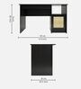 Suzume Writing Table with Drawer and File Cabinet In Wenge Colour