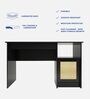 Suzume Writing Table with Drawer and File Cabinet In Wenge Colour