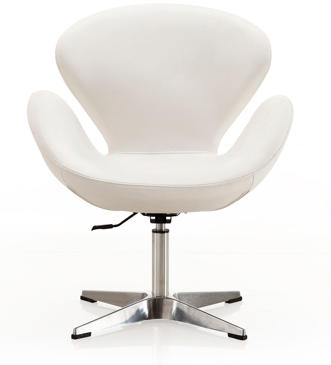 Buy Swan MidCentury Swivel Lounge Chair in White Colour by Finch Fox