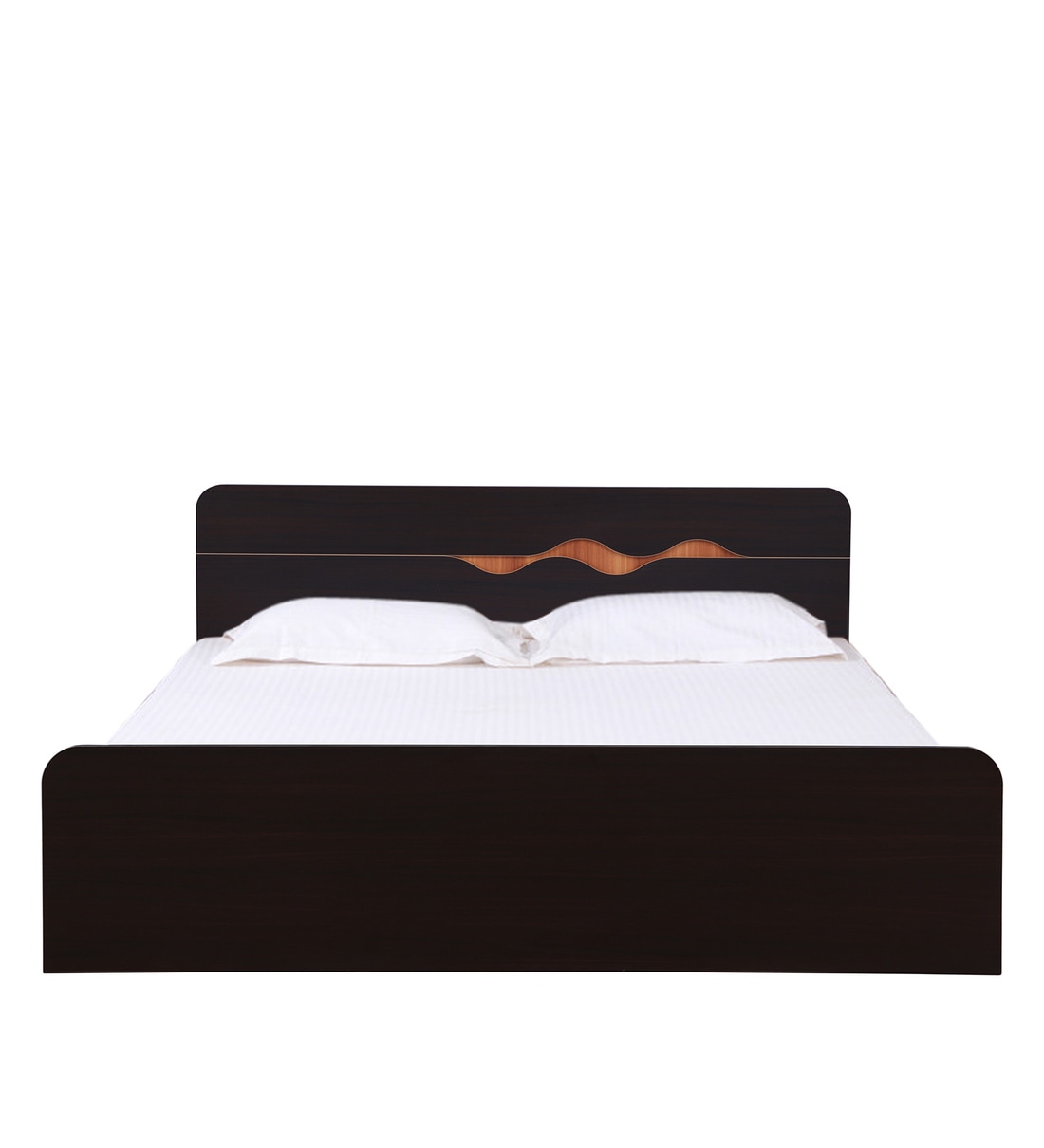 Buy Swirl King Size Bed in Dark Oak Finish by Hometown Online Modern