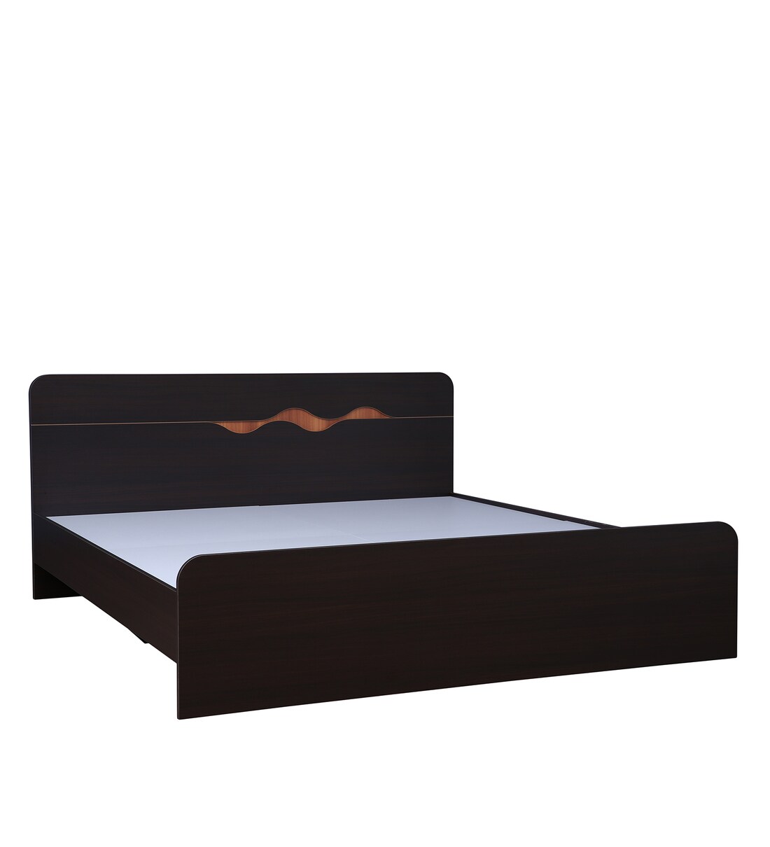 Buy Swirl King Size Bed in Dark Oak Finish by Hometown Online Modern