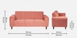 Swank Fabric 3 Seater Sofa In Peach Colour