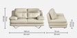 Sweden Leatherette 2 Seater Sofa in Beige Colour