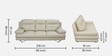 Sweden Leatherette 1 Seater Sofa in Beige Colour