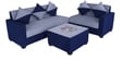 Sweden Corner Sofa with ottoman In Grey & Blue Colour in L Shape