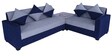 Sweden Corner Sofa with ottoman In Grey & Blue Colour in L Shape