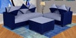 Sweden Corner Sofa with ottoman In Grey & Blue Colour in L Shape