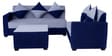Sweden Corner Sofa with ottoman In Grey & Blue Colour in L Shape