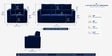 Swiss (3+1+1) Seater Sofa In Blue Color