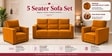 Swiss (3+1+1) Seater Sofa In Mustard Color