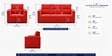Swiss (3+1+1) Seater Sofa In Rose Color