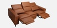 Ramona Leatherette Three Seater Motorized Recliner in Tan Colour