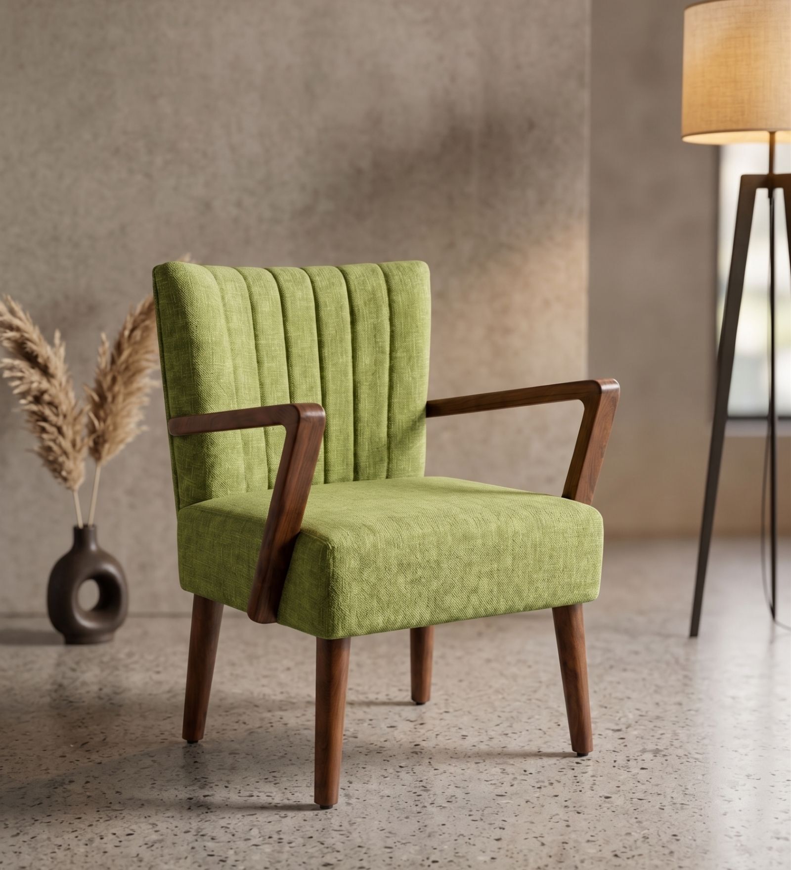 Swan Arm Chair In Green Colour