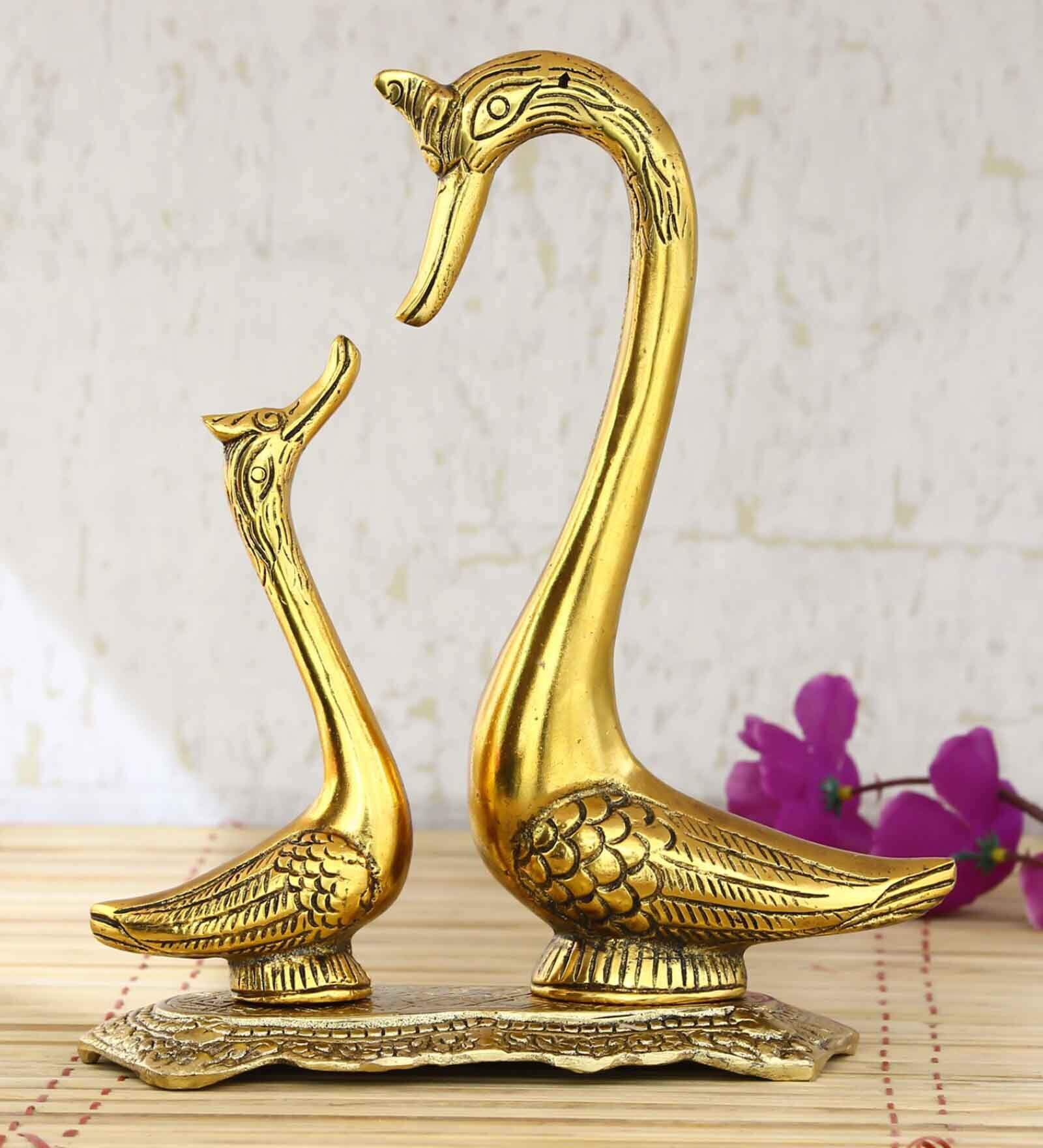 Swan Gold Metal Figurine