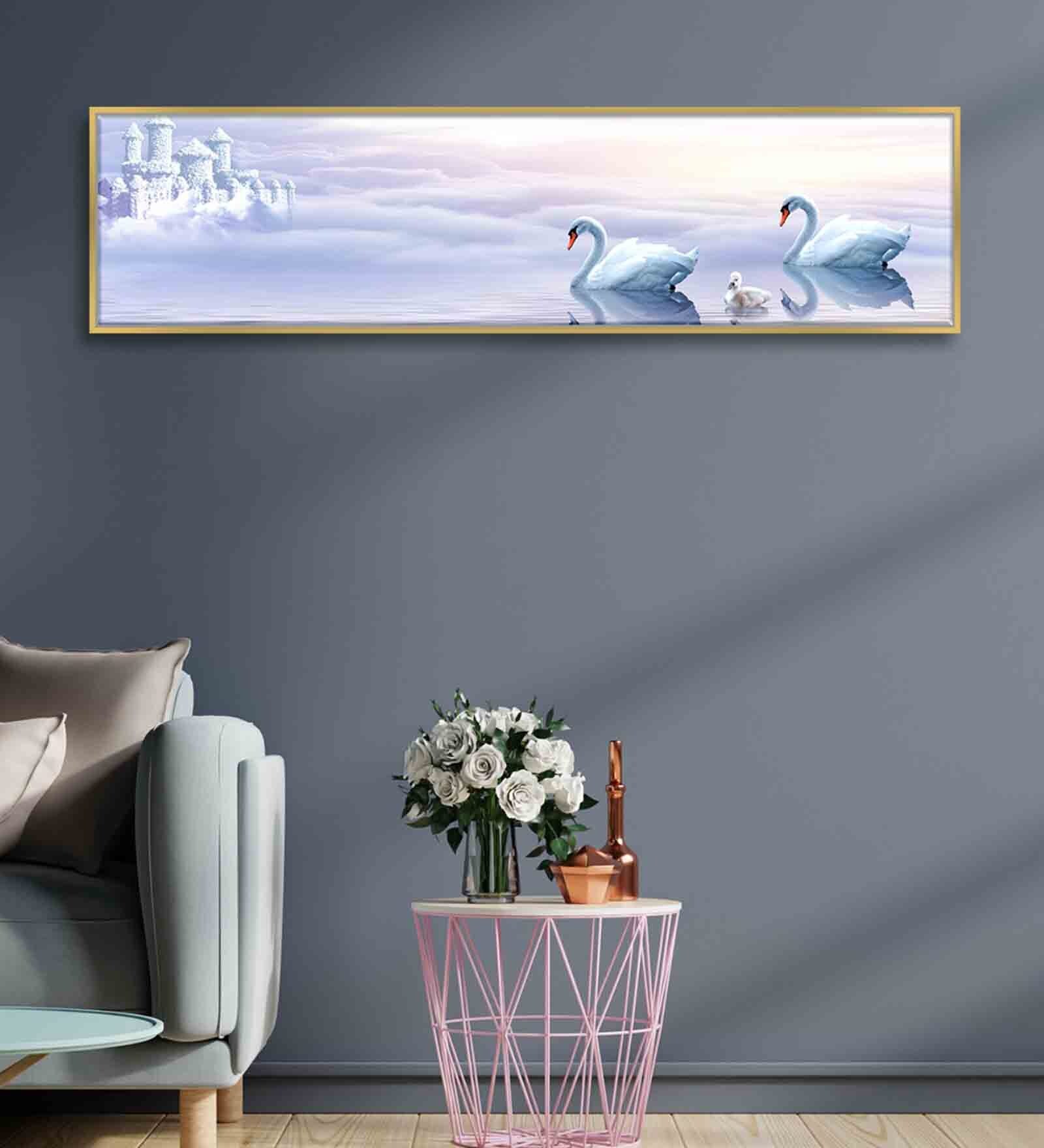 Swan In The Lake Canvas Art Print