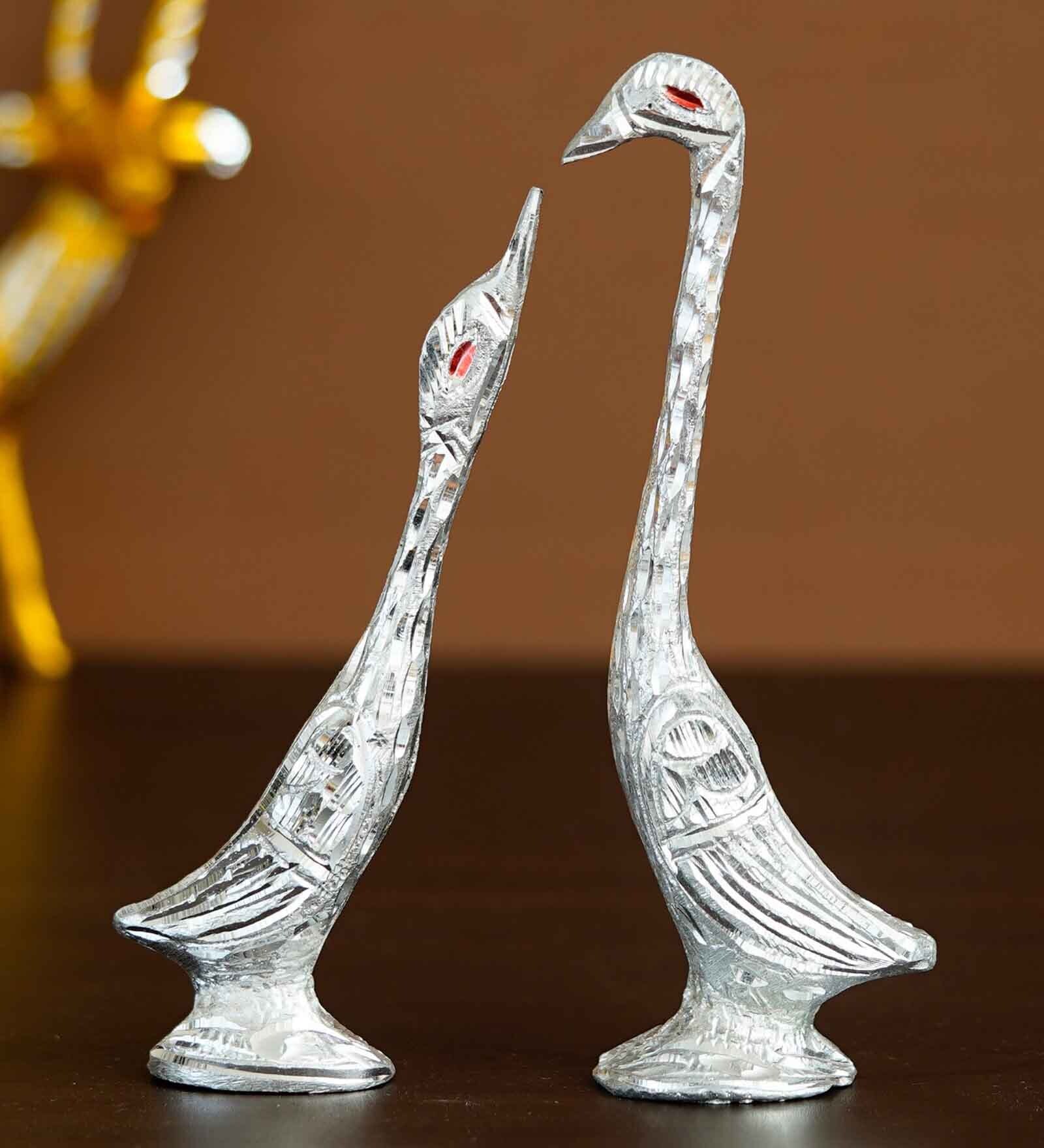 Swan Silver Metal Animal Figurine