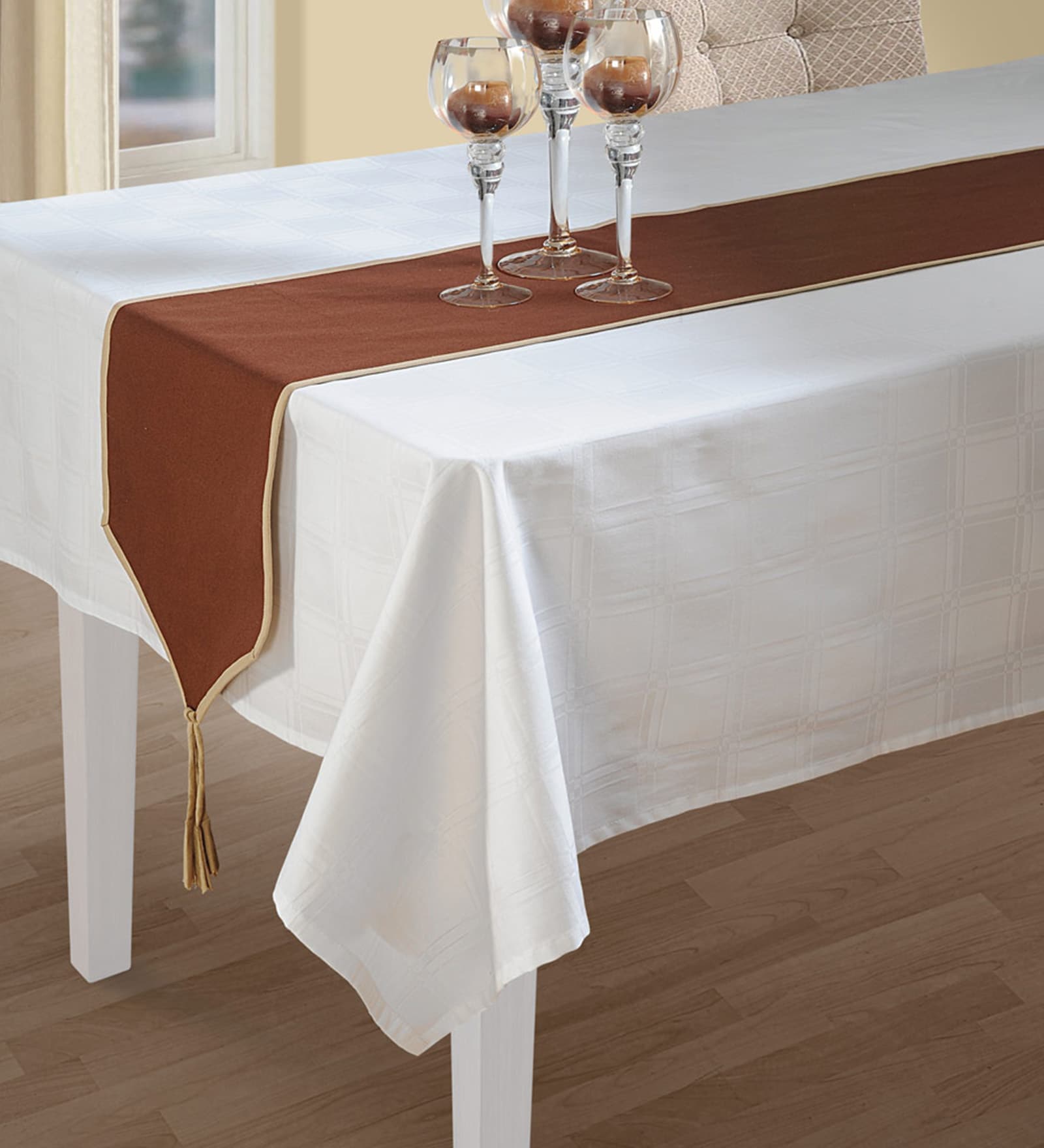 Felix Brown Cotton Table Runner