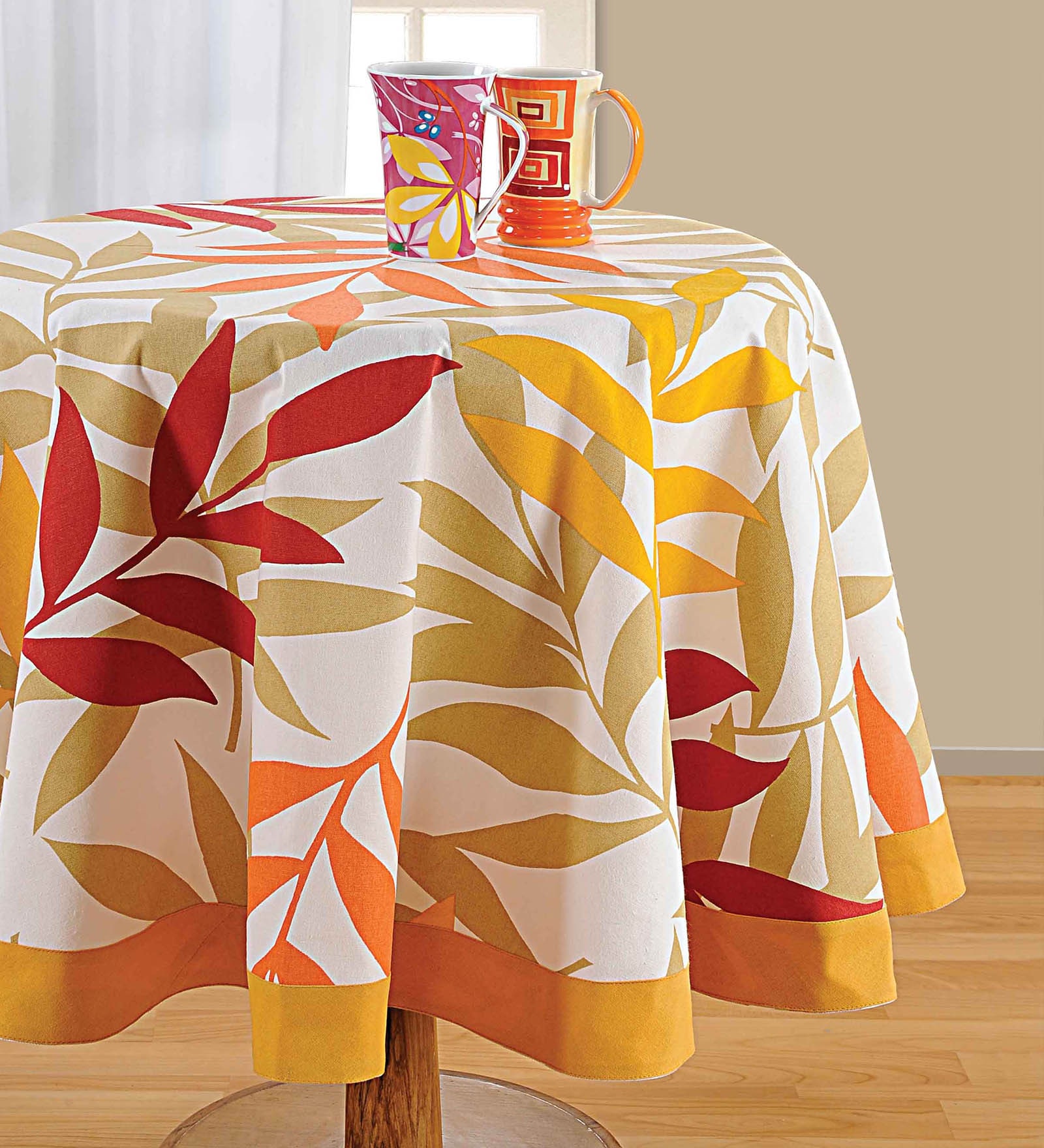 Hugh (72x72) Yellow & White Cotton Table Cloth