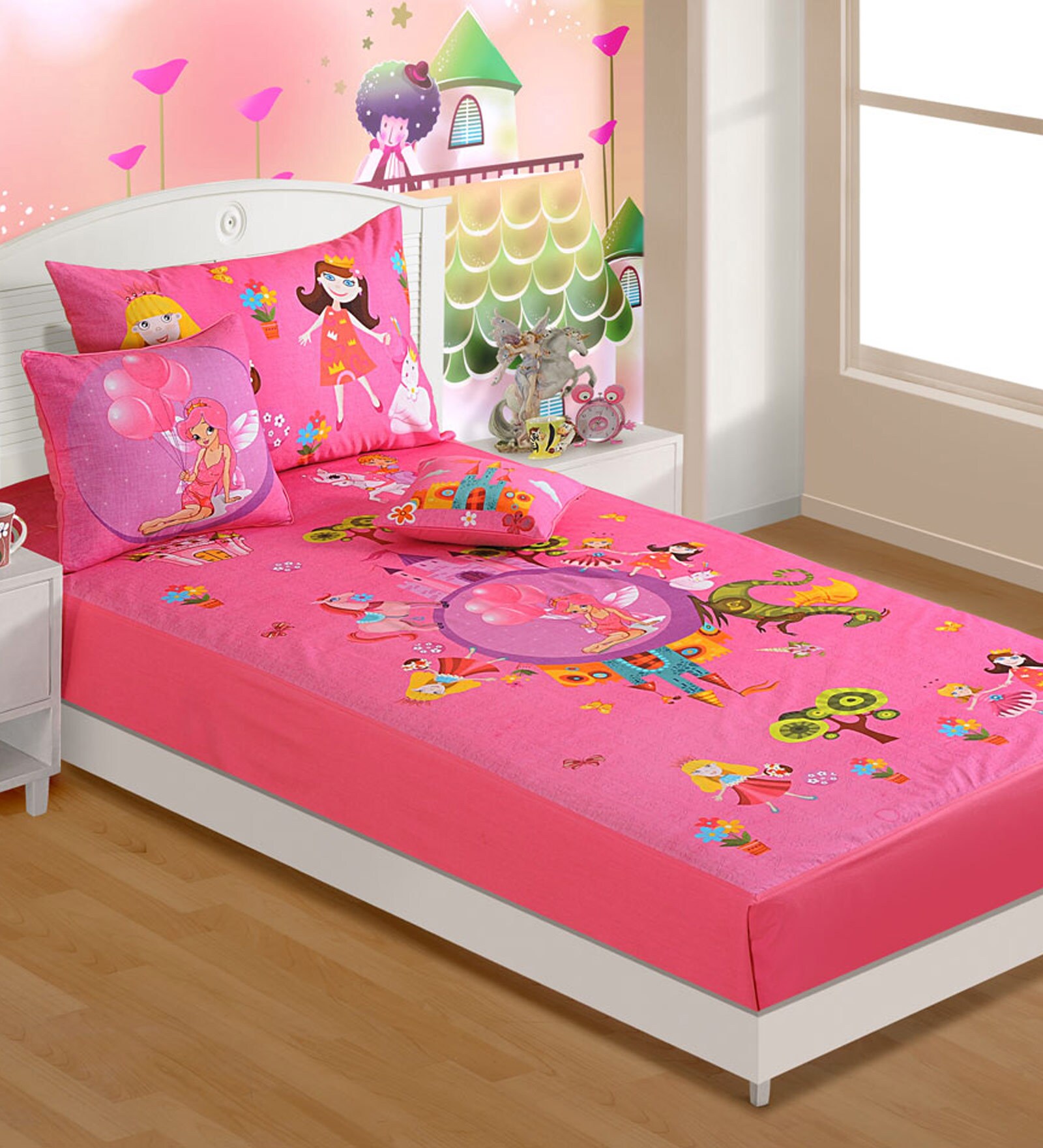 Buy Single Digital Print Baby Bed Sheet Set with 1 Pillow Cover by