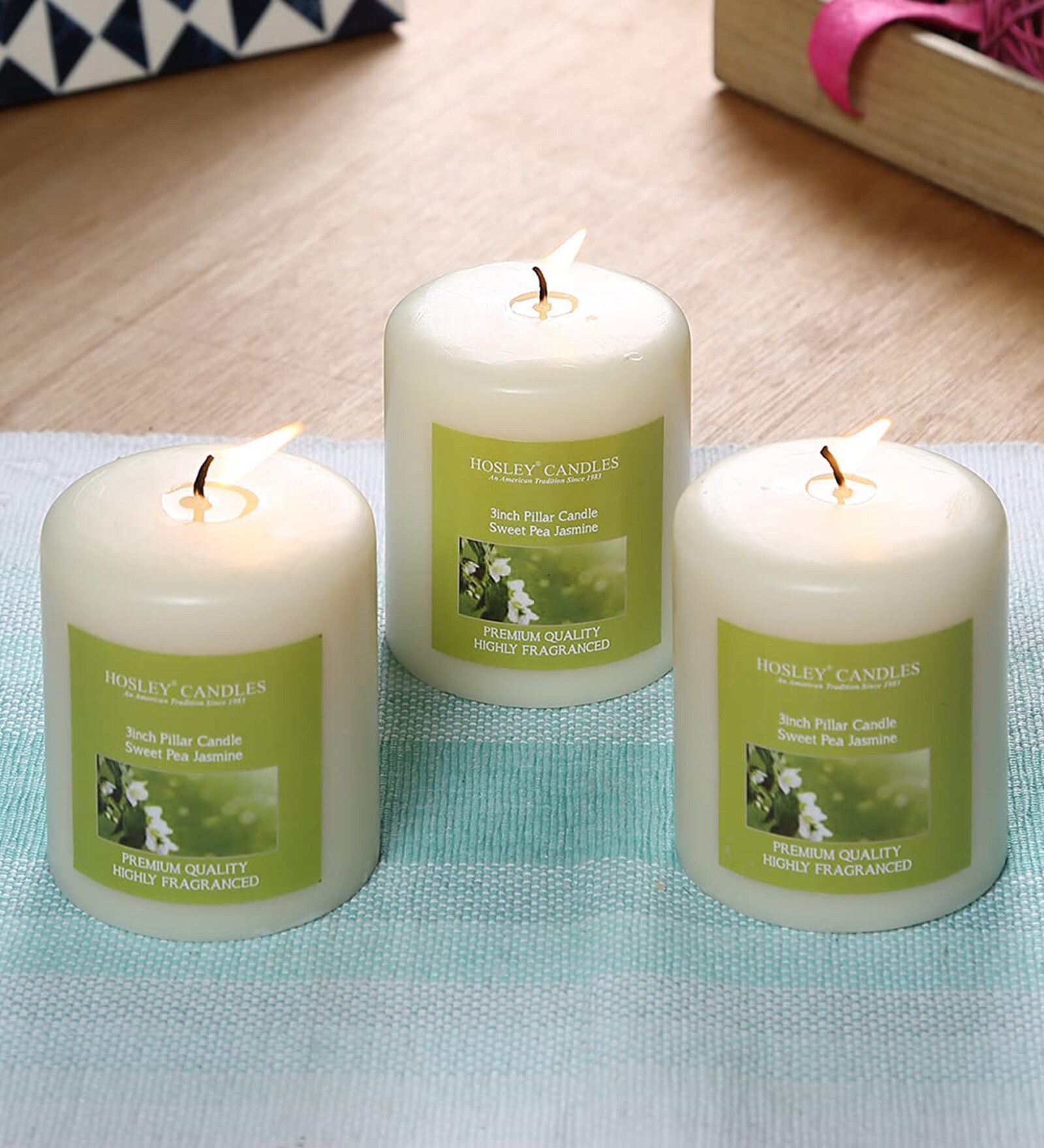 Sweet Pea White Wax (Pack of 3) Scented
Pillar
Candles